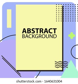 Social Media or Print Text Template, Banner Design or Poster. Abstract Advertisement Concepts of Message in Memphis Sty