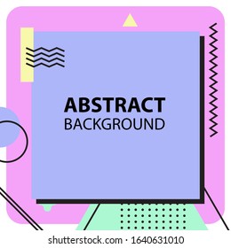 Social Media or Print Text Template, Banner Design or Poster. Abstract Advertisement Concepts of Message in Memphis Sty