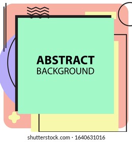 Social Media or Print Text Template, Banner Design or Poster. Abstract Advertisement Concepts of Message in Memphis Sty