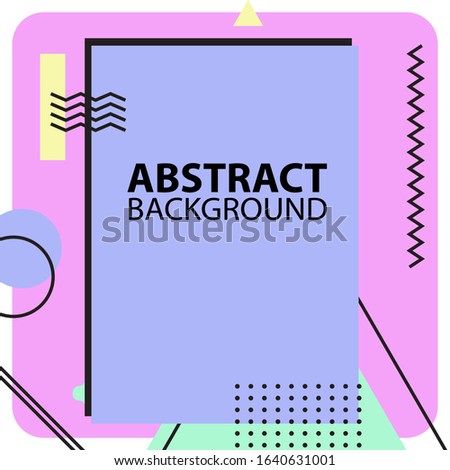 Social Media or Print Text Template, Banner Design or Poster. Abstract Advertisement Concepts of Message in Memphis Sty