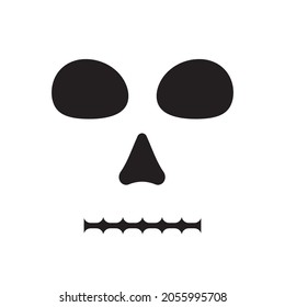 Social Media Profile Filter Image for Halloween. Square profile picture for Any Social Network platform. Scary haunted Halloween skull face. Skeleton head bones. Part of a set.