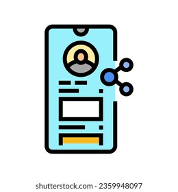 social media profile interview job color icon vector. social media profile interview job sign. isolated symbol illustration