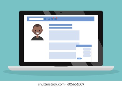 Social media profile page. Flat editable vector illustration, clip art