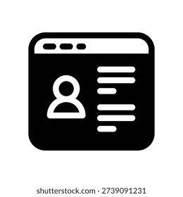 social media profile solid icon vector design good for web or mobile app