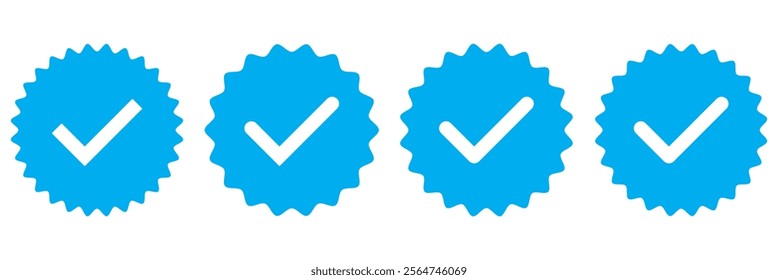 Social media and Profile Verified badge icon set. Check and Approved, Accept, Instagram verified badge icon set. vector illustration.