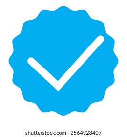 Social media and Profile Verified badge icon. Check and Approved, Accept, Instagram verified badge icon. vector illustration.