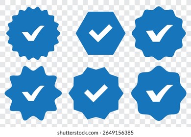 Social media and Profile Verified badge icon. Check and Approved, Accept, Instagram verified badge icon. vector illustration.