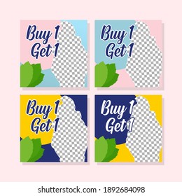 Social Media Promo Template vector ilustration