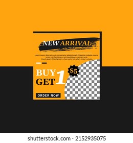 Social media promotion and advertising design vector template