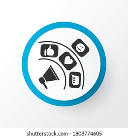 Social media promotion icon symbol. Premium quality isolated advertisement element in trendy style.