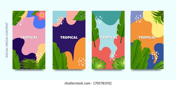 social media promotion set, collection abstract background design. social media stories