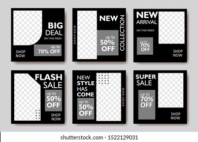Social media promotion square banner. Editable sale promotion banner for web and mobile app. Vector template