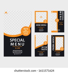 Social Media Promotion template Bundle for Food and Culinary Theme. Also you can use for flyer and Brochure.