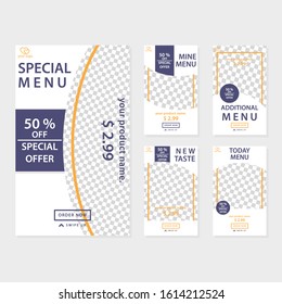 Social Media Promotion template Bundle for Food and Culinary Theme. Also you can use for flyer and Brochure.