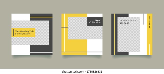 Social media promotion. Vector illustration with photo college. Editable square banner template