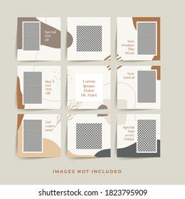 Social Media Puzzle Frame Grid Post Template For Fashion Sale Promotion Premium Vector