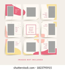 Social Media Puzzle Frame Grid Post Template For Fashion Sale Promotion Premium Vector
