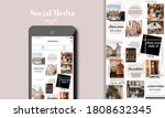 Social Media Puzzle Template Pack for creature your unique content. Mockup for personal blog. Modern ultra endless design banner, screen. app editorial service. Endless square puzzle for promotion.