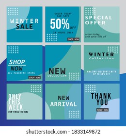 Social Media Puzzle Template Pack for creating your unique content. full color, screen. The Kit application editorial service. Mockup for personal blog. Endless square puzzle for promotion