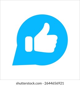 Social media reaction icons: heart, thumbs up, and thumbs down. Flat vector symbols in red and blue circles for feedback, approval, like, dislike, and user interaction in UI design.