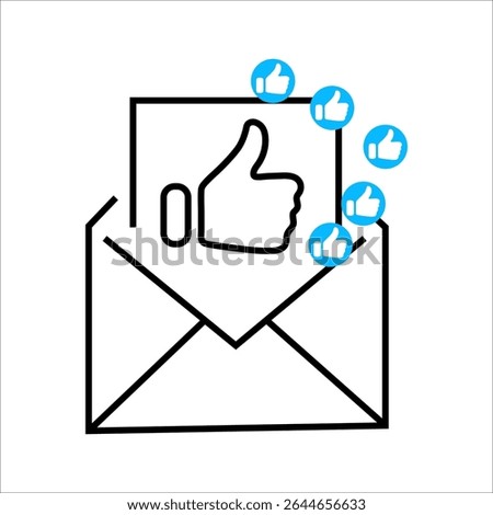 Social media reaction icons: heart, thumbs up, and thumbs down. Flat vector symbols in red and blue circles for feedback, approval, like, dislike, and user interaction in UI design.