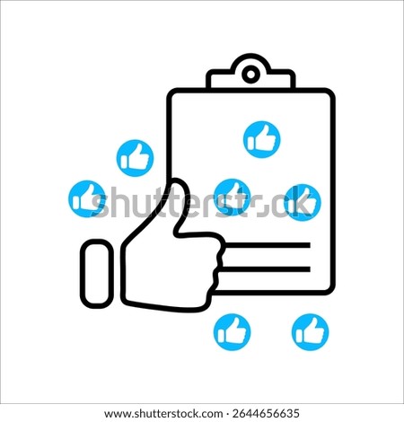 Social media reaction icons: heart, thumbs up, and thumbs down. Flat vector symbols in red and blue circles for feedback, approval, like, dislike, and user interaction in UI design.