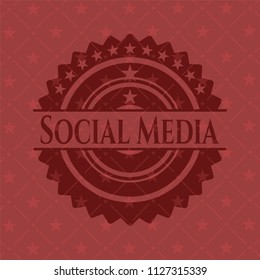 Social Media red emblem
