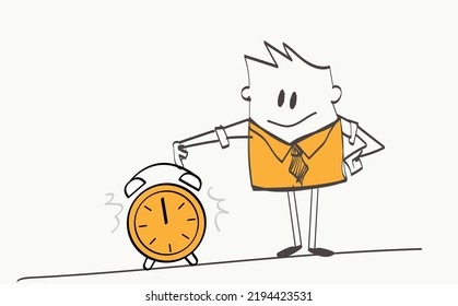 social media response time icon wit cartoon design