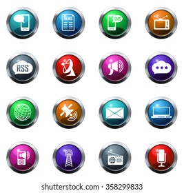 Social Media round glossy web icon set