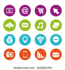 social media round icons application information