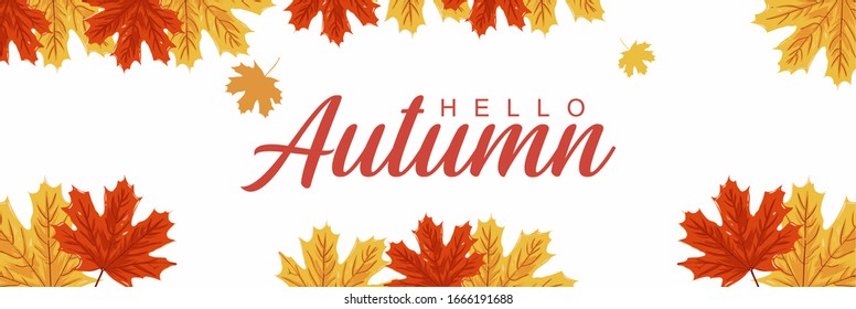 Social media sale banner , and ads web template. Vector illustrations of autumn