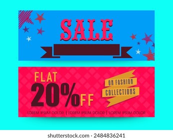 Social Media Sale Banner or Header Design in Blue and Red Color Options.