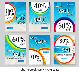 Social media sale banners and ads web template collection. Vector illustrations for website and mobile website banners, posters, email and newsletter designs, ads, promotional material. - stock vector