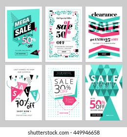 Social media sale banners collection. Vector illustrations for website and mobile website social media banners, posters, email and newsletter designs, ads, promotional material.