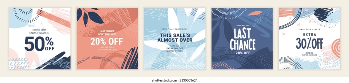 Social media sale banners design. Vector illustration templates suitable for web banners, social media posts, mobile app, internet ads.