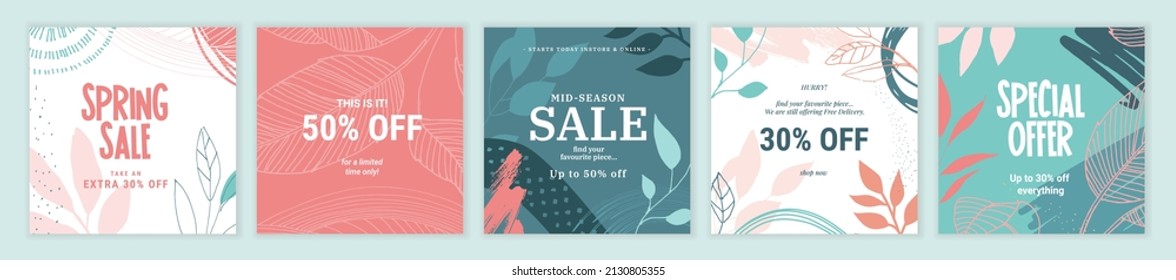 Social media sale banners design. Vector illustration templates suitable for web banners, social media posts, mobile app, internet ads.