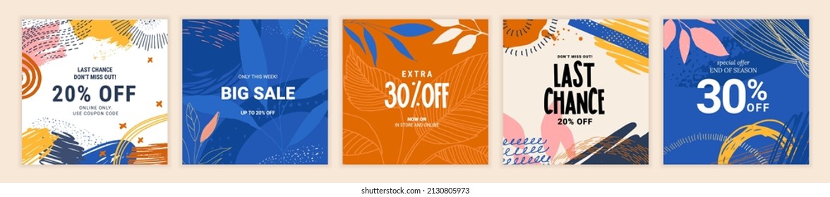 Social media sale banners design. Vector illustration templates suitable for web banners, social media posts, mobile app, internet ads.