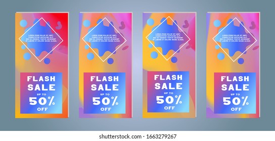 Social media sale banners. Web template collection with discount flyers. Vector illustrations for designer