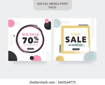 Social Media Sale Poster Design with Different Discount Offer in Two Color Option.