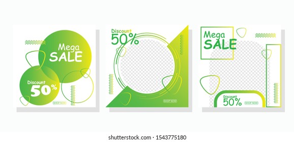 social media sale template modern abstract geometric design, social media sale banner design