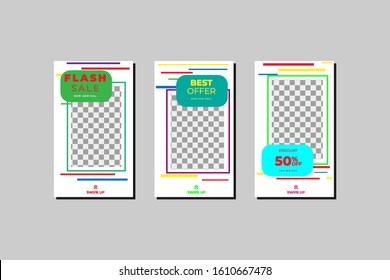 social media sales design template design post Premium Bundle Vector, a template that can be edited and trendy