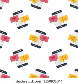 Social media seamless pattern design, Repeat textile design. Fabric print.