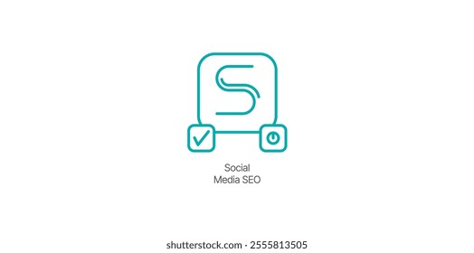 Social Media SEO Icon – Social Networking and Search Engine Optimization Design