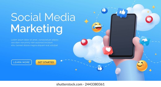 social media seo marketing illustration design