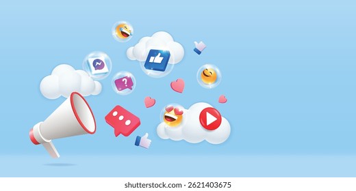 ilustração de marketing seo de mídia social
