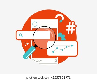 Social media SEO strategies for boosting online visibility, optimizing social content, increasing engagement, building backlinks, improving rankings, driving social media organic traffic illustration