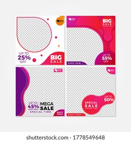 promoción de producto vectorial de diseño de conjunto de medios sociales-06