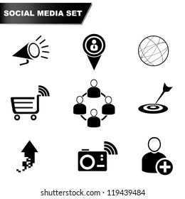 social media set, icon set
