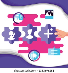 social media set icons