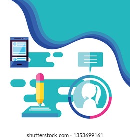 social media set icons